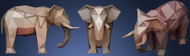 3D модель Семейство слонов Параметрическое 2 (STL)