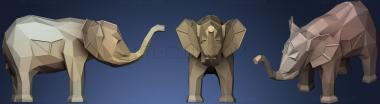 3D модель Семейство слонов Параметрическое 3 (STL)
