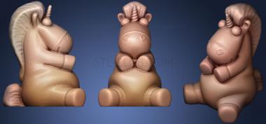 3D model Fluffy The Unicorn Bank With Srew Plug (STL)