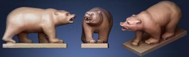 3D model Grizzly Bear Statue  University Of California Berkeley (STL)