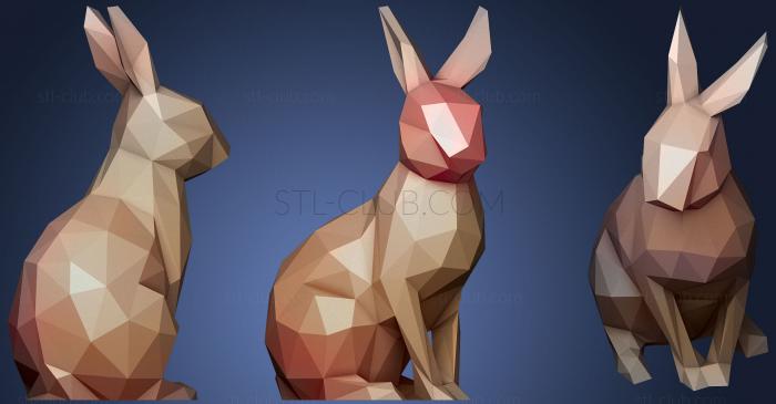 3D модель Низкополигональный Пасхальный Кролик (STL)