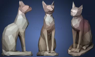 3D мадэль Низкополигональная Египетская кошка (STL)