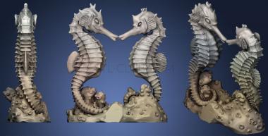 3D модель Цельный свадебный топпер в виде морского конька (STL)