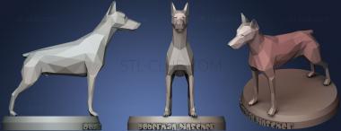 3D model Poly Doberman Pinscher Dog (STL)