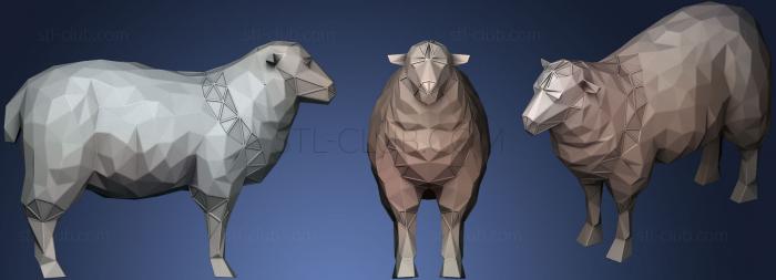 3D модель Параметрическая Полигональная Черная Овца (STL)