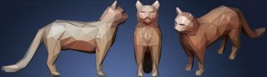 3D модель Полигональный Кот для печати (STL)