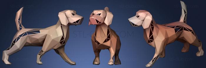 3D model Polygonal Dog Parametric (STL)