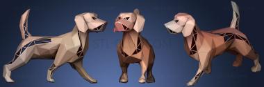3D мадэль Параметрическая Полигональная собака (STL)