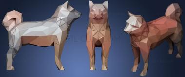 3D мадэль Полигональная Собака Шиба Параметрическая (STL)