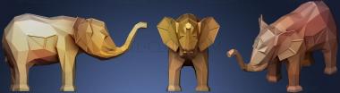 3D model Polygonal Elephant Female Parametric (STL)