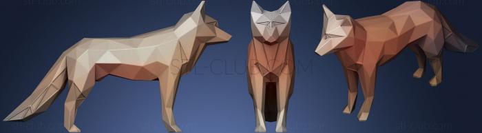 3D model Polygonal Fox Parametric (STL)