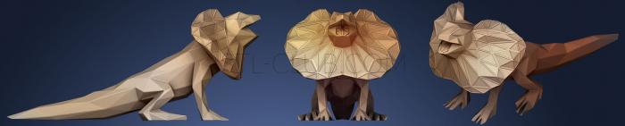 3D model Polygonal Frilledlizard Parametric (STL)