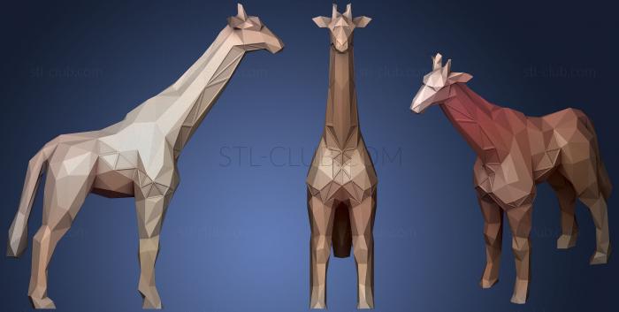 3D model Polygonal Giraffe Parametric (STL)