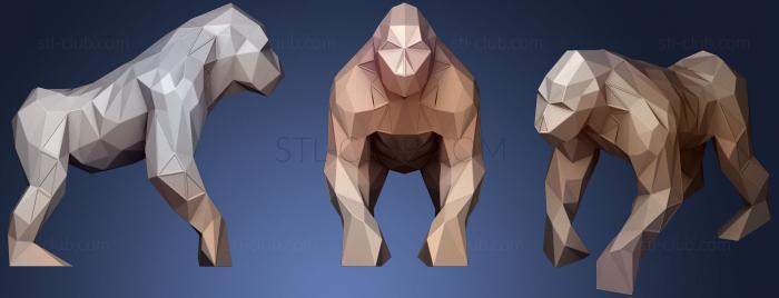3D мадэль Полигональная Параметрическая горилла (STL)