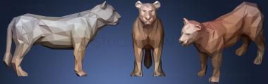 3D model Polygonal Lioness Parametric (STL)