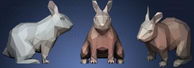 3D model Polygonal Rabbit Parametric (STL)