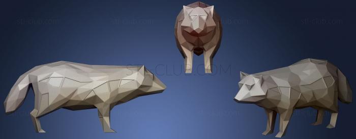 3D модель Полигональная Параметрическая енотовая собака (STL)