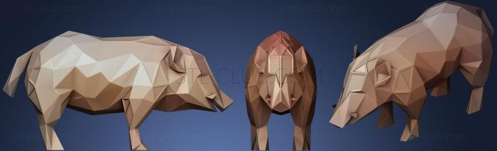 Polygonal Wild Boar Parametric