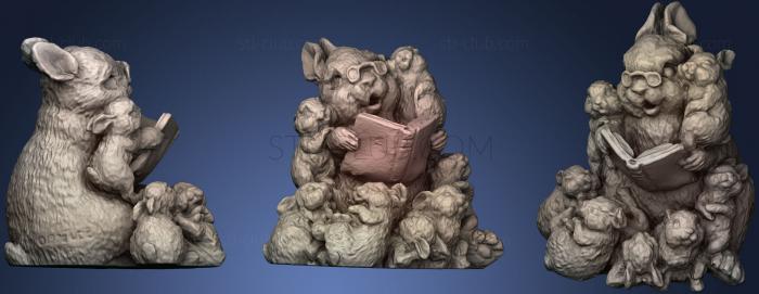 3D model Rabbit Family Ornament (STL)