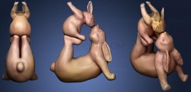 3D model Rabbit Mom And Bunny Baby (STL)