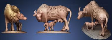 3D model Sacred Cow With Calf (STL)