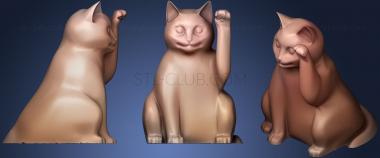 3D модель Машущая Счастливая Кошка Манеки Неко (STL)