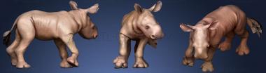 3D мадэль Поза младенца белого носорога (STL)