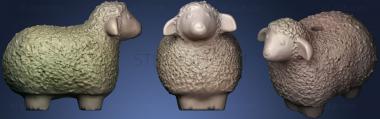3D мадэль Шерстяная овца с отверстием для подвески (STL)