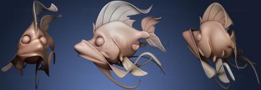 3D модель Зодиак Рыбы 3D Пинап Серия 2 (STL)