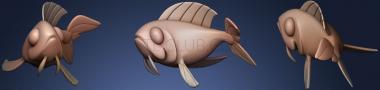 3D мадэль Зодиак Рыбы 3D Пинап Серия 3 (STL)