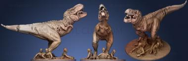 3D мадэль Зомби Тираннозавр и его друзья (STL)