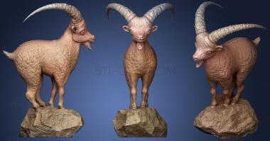 3D model Goat On Stone Hollowed (STL)