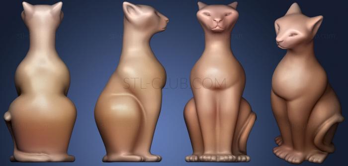 3D model Sitting Cat Figurine (STL)