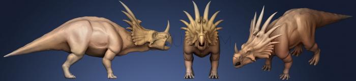 3D model Styracosaurus A Rigged animated v (STL)