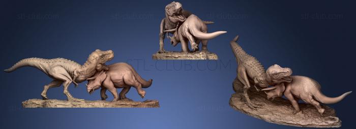3D model Trex fighting Triceratops (STL)