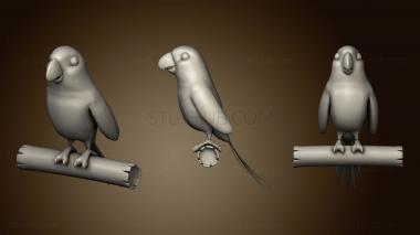 3D model Cartoon Ara Parrot Yellow Blue 2 (STL)