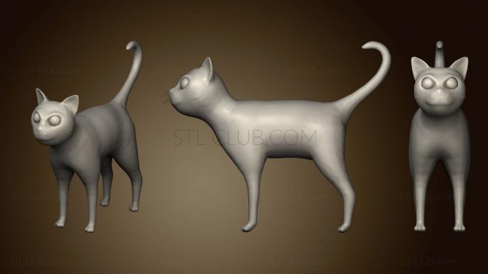 Cartoon Cat Brown Grey Striped