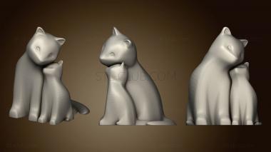 3D model Cuddling Cats (STL)