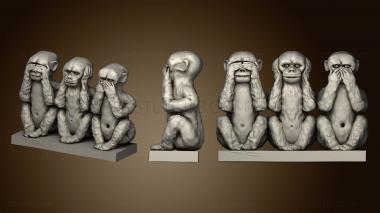 3D model Monkeys Hear See Silent (STL)