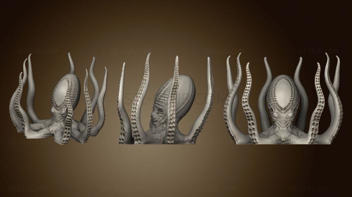 3D мадэль 8 Прямых Щупалец Осьминога (STL)