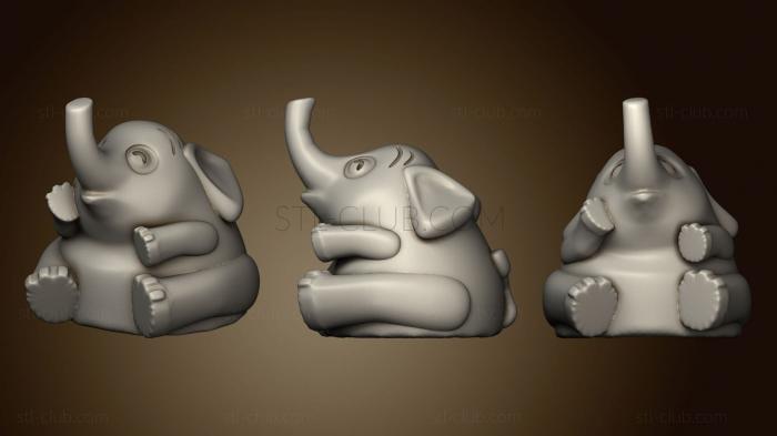 3D мадэль Сидящий слон (STL)