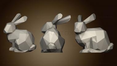 3D мадэль Низкополигональная Плоская Основа Stanford Bunny (STL)