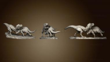 3D model Trex fighting Triceratops (STL)