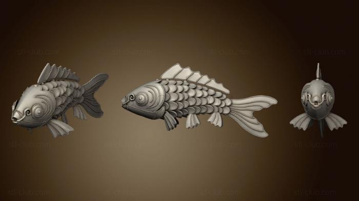 3D model A Full Sea  Koi Fish on Such (STL)