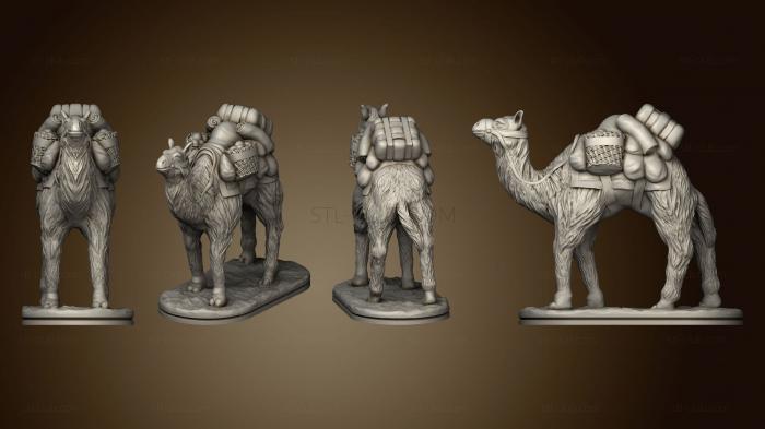 3D модель Нагруженный Верблюд, Идущий Пешком. (STL)