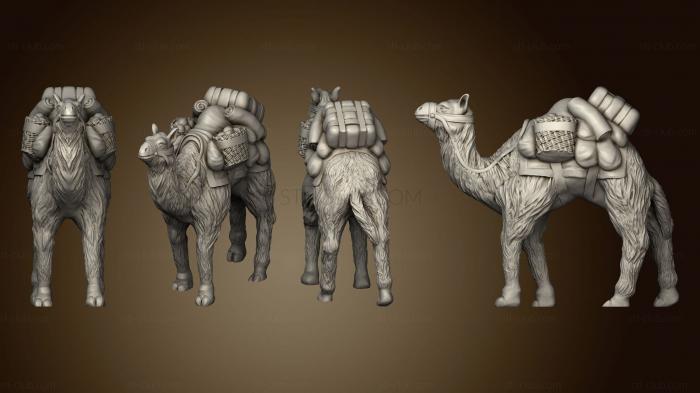 3D мадэль Нагруженный Верблюд, Идущий Без Опоры (STL)