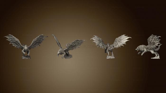 3D model Winged Wolf Attacking Large (STL)