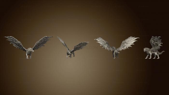 3D model Winged Wolf Mount 2 Variations Large 2 (STL)