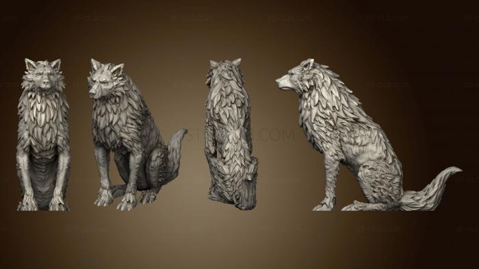 3D model Winter Wolf Sitting Large (STL)