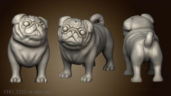 3D model All The Pugs Pug Only (STL)